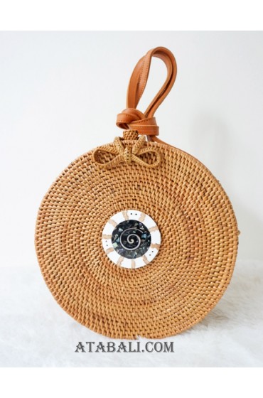 sling bags rattan circle with pendan decor full handmade